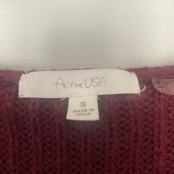 Purple v neck hooded sweater - Picture 2 of 3